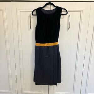 Black Velvet and Yellow Dress Michon Shur